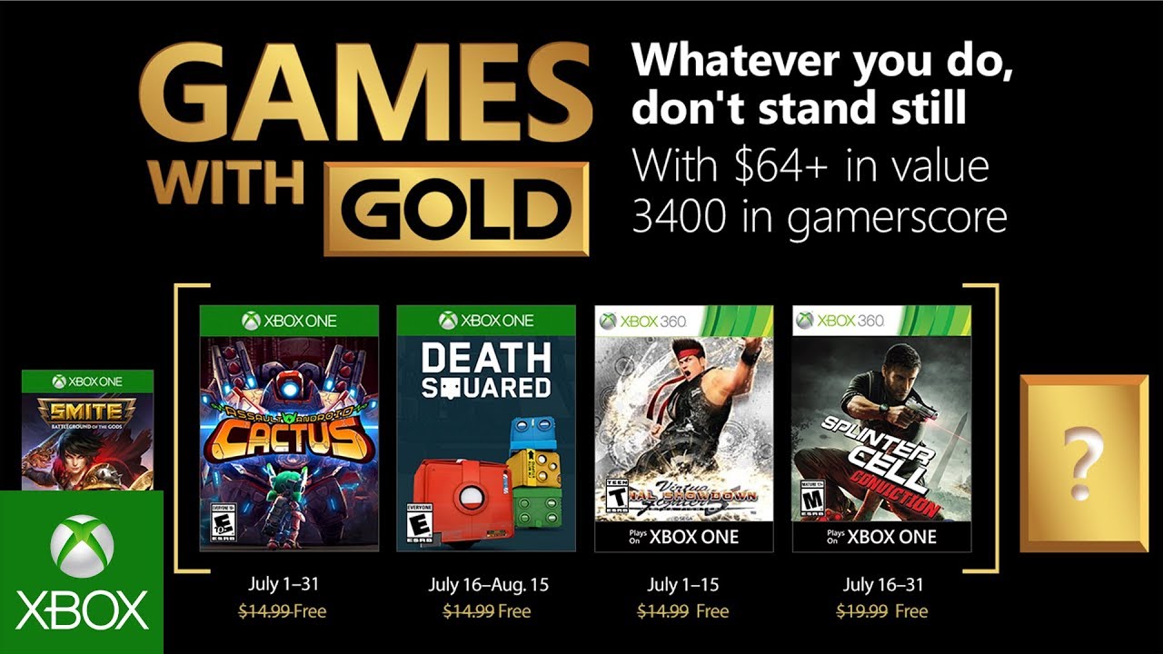, Microsoft anuncia Xbox Games With Gold de Julho