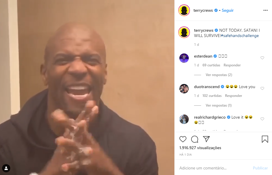 Viral. Terry Crews ensina a lavar as m&atilde;os ao som de “I Will Survive”