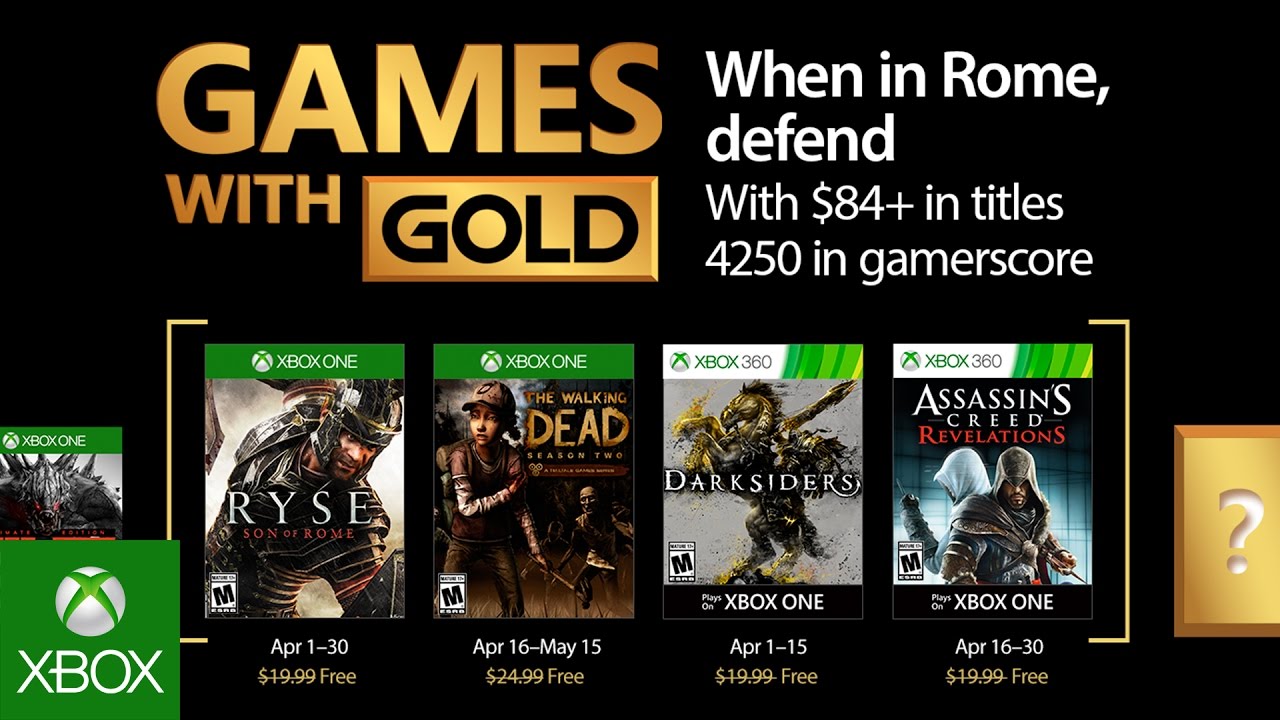 Gold, Games with Gold, Xbox, Abril, Xbox: Games with Gold do mês de Abril