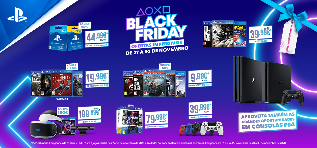 , Black Friday da PlayStation com ofertas até dia 30 de novembro nas lojas habituais