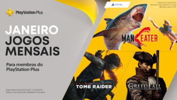 tomb raider, Shadow of the Tomb Raider e Maneater são dois dos jogos de Janeiro no PlayStation Plus