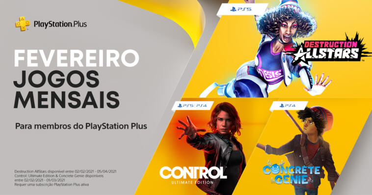 control, Control, Concrete Genie e Destrucution AllStars chegam ao Playstation Plus