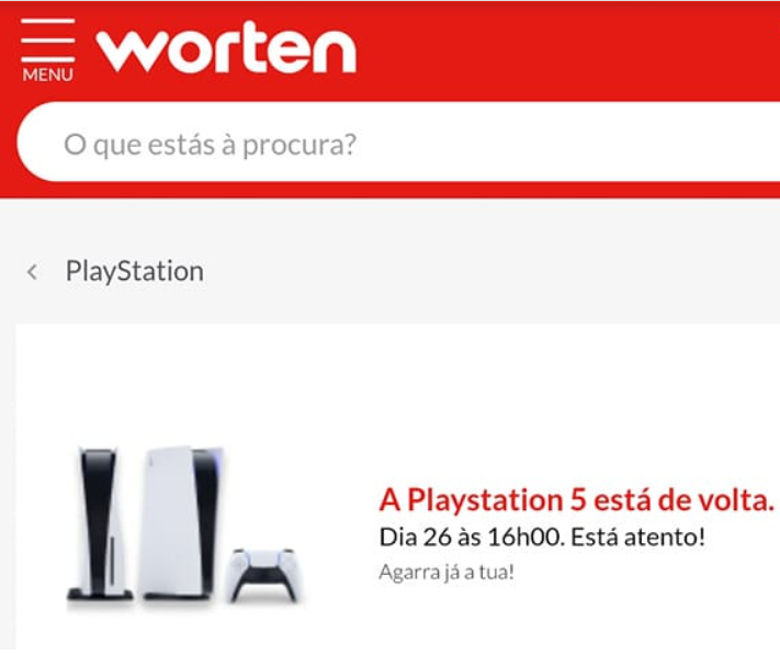 playstation 5, Worten deverá ter mais unidades da PlayStation 5 à venda hoje à tarde