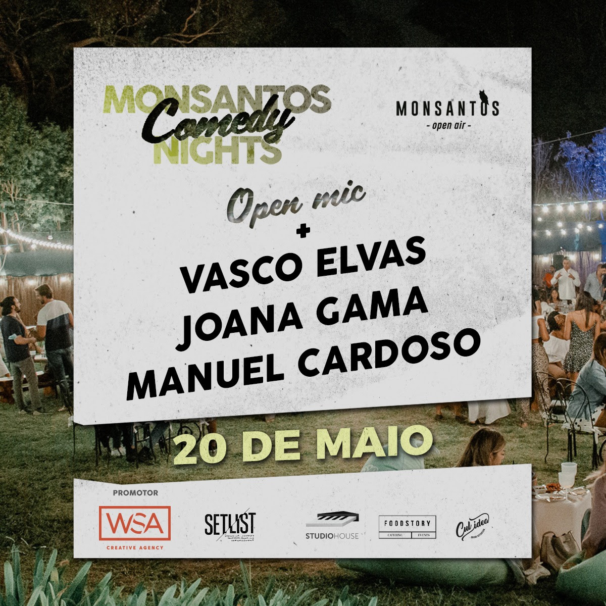 , Monsantos Comedy Nights começam amanhã com Manuel Cardoso, Joana Gama e Vasco Elvas