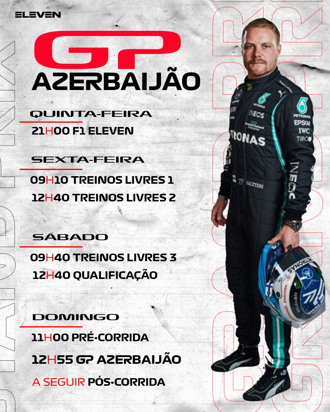 Formula 1, GP DO AZERBAIJÃO DE FÓRMULA 1 NA ELEVEN