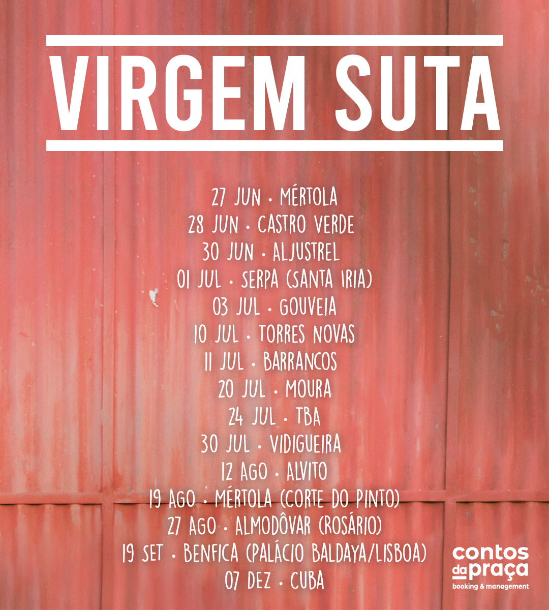 Virgem Suta com concertos anunciados at&eacute; ao final de 2021