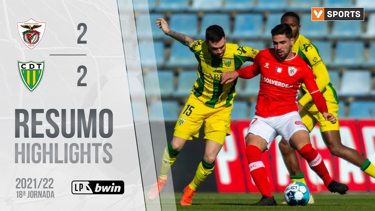 Highlights | Resumo: Santa Clara 2-2 Tondela (Liga 21/22 #18)