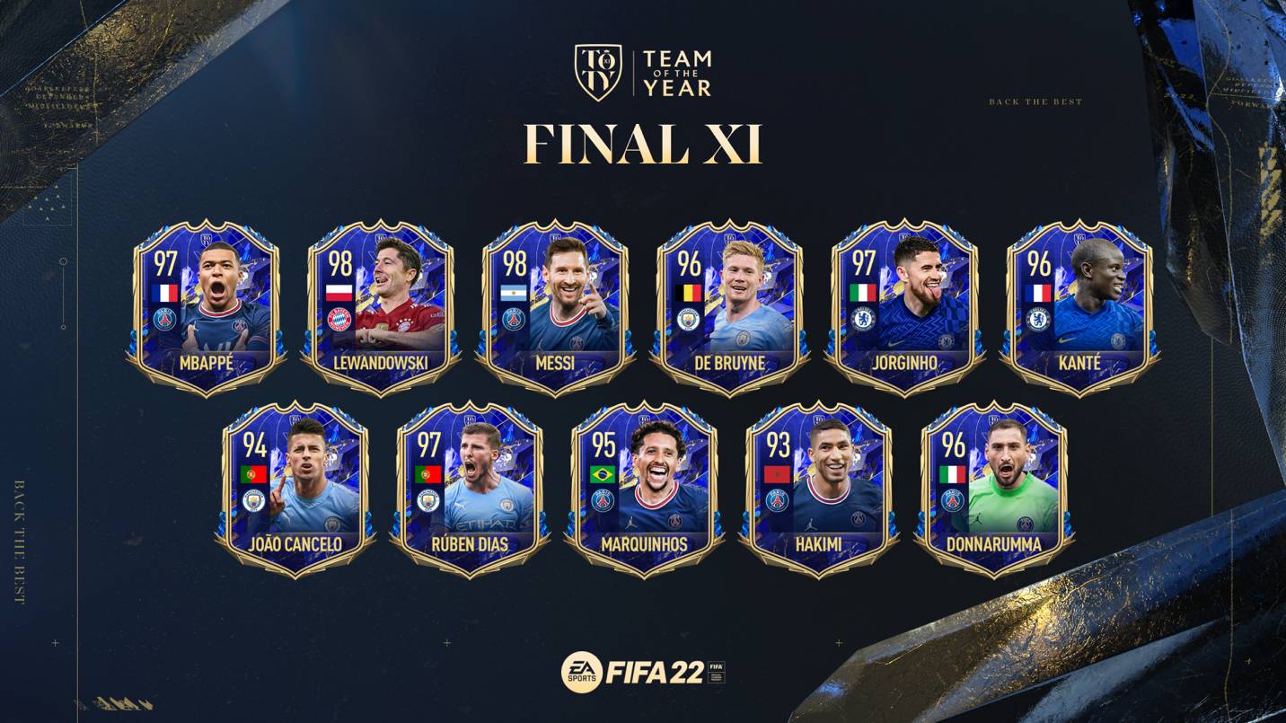 Jo&atilde;o Cancelo e R&uacute;ben Dias presentes na Team of The Year do FIFA 22