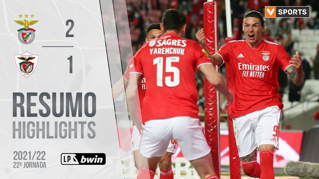 Highlights | Resumo: Benfica 2-1 Santa Clara (Liga 21/22 #22)