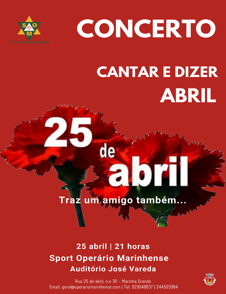 CONCERTO CANTAR E DIZER ABRIL