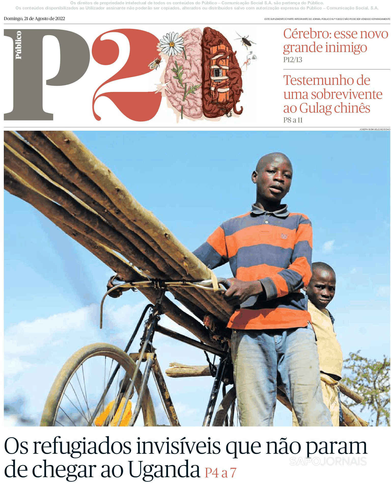 P2-Público, Capa jornal P2-Público · 21 agosto 2022