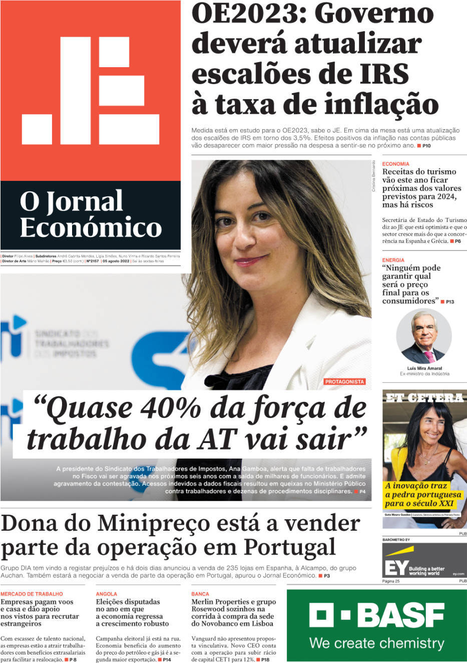 , Jornal Económico: Edição de sexta-feira, 05 de agosto 2022