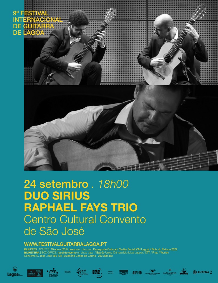 , 9.ºFest. Interc. de Guitarra de Lagoa – DUO SIRIUS + RAPHAEL FAYS TRIO