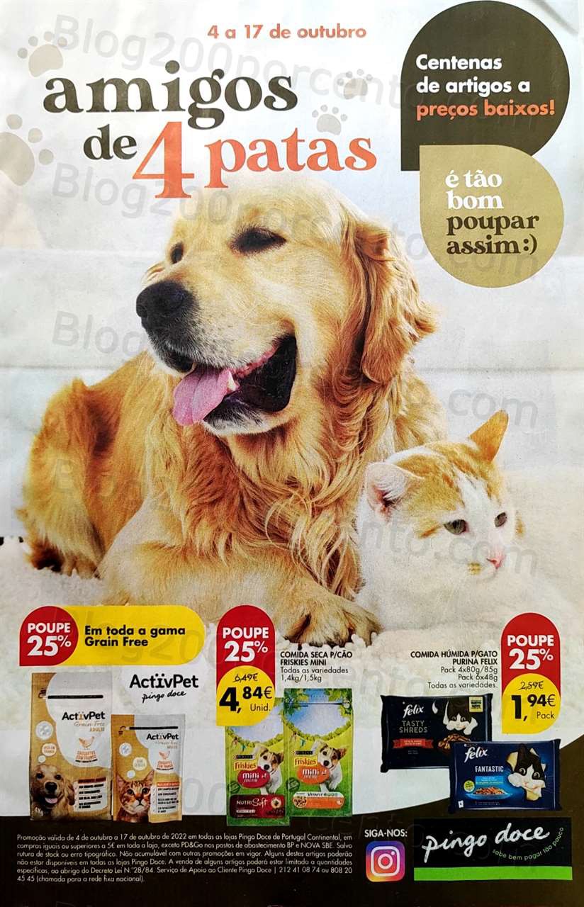 , Folheto Pingo Doce Especial Animais Promoções de 4 a 17 outubro