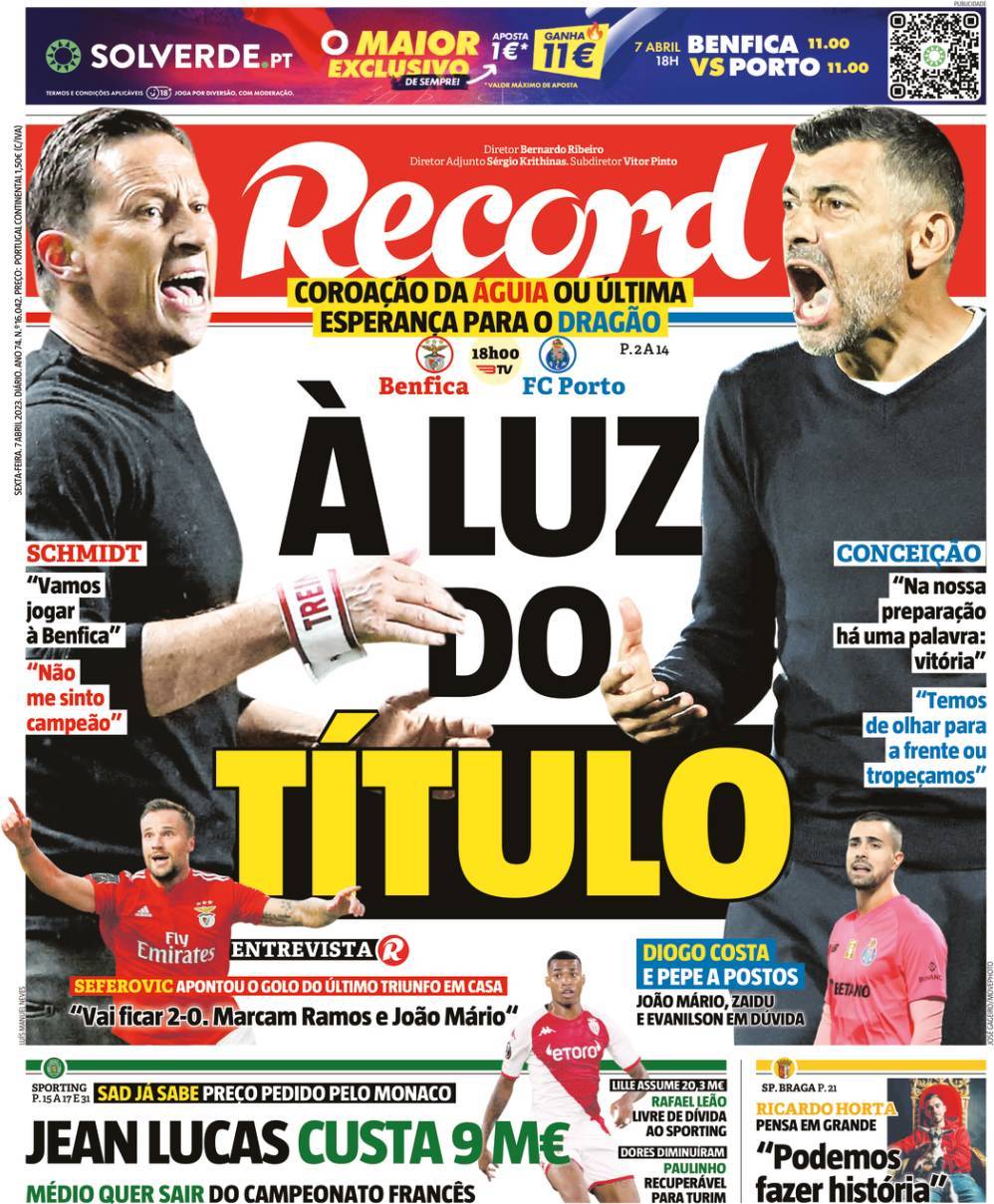 Record: Capa da Edi&ccedil;&atilde;o de sexta-feira, 07 de abril 2023