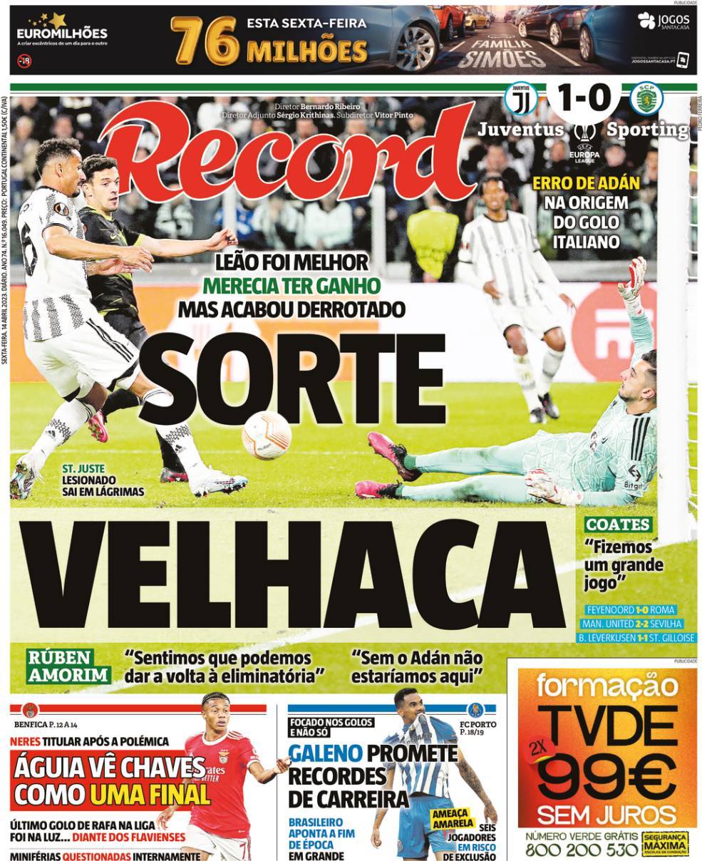 Record: Capa da Edi&ccedil;&atilde;o de sexta-feira, 14 de abril 2023