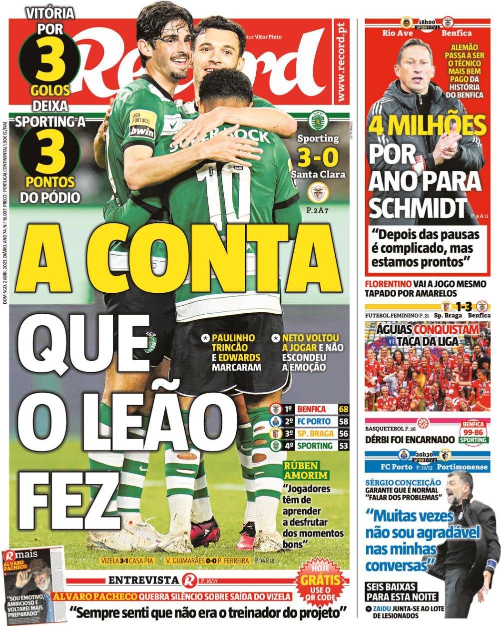 Record: Capa da Edi&ccedil;&atilde;o de domingo, 02 de abril 2023