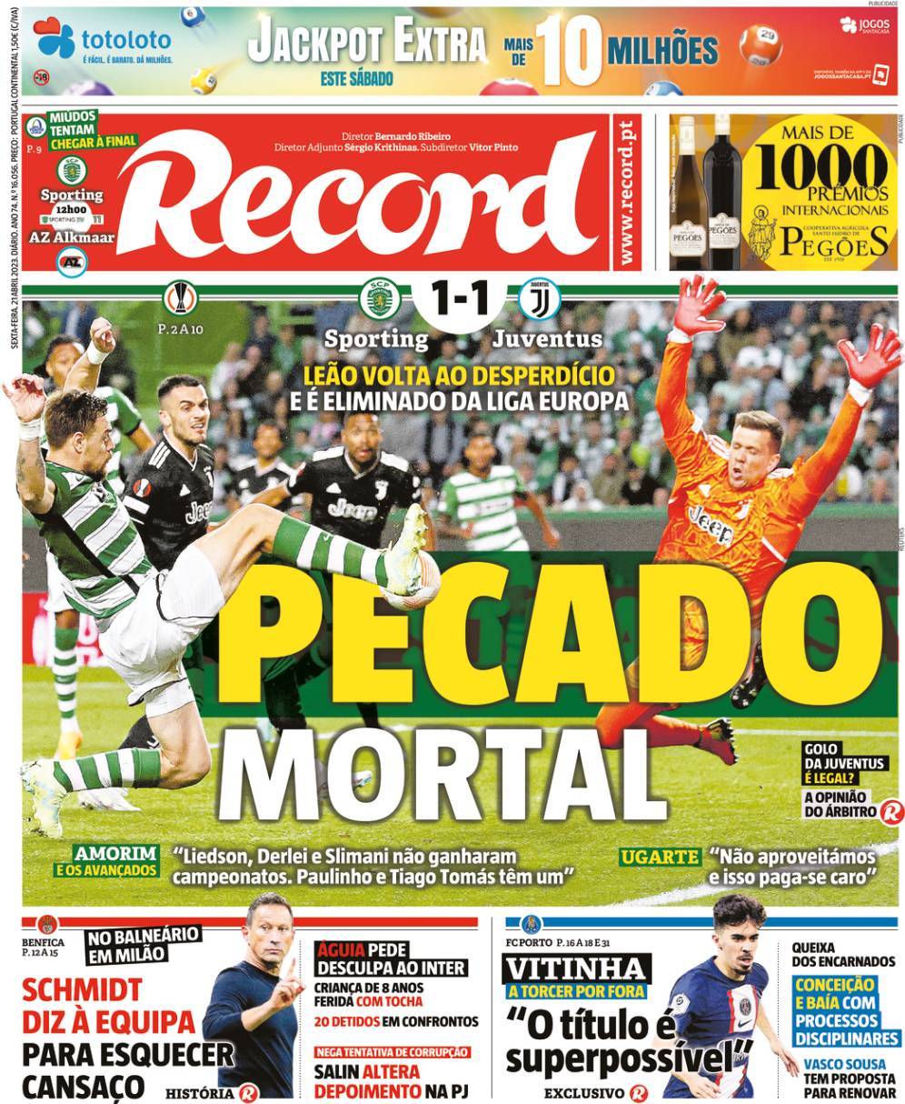 Record: Capa da Edi&ccedil;&atilde;o de sexta-feira, 21 de abril 2023