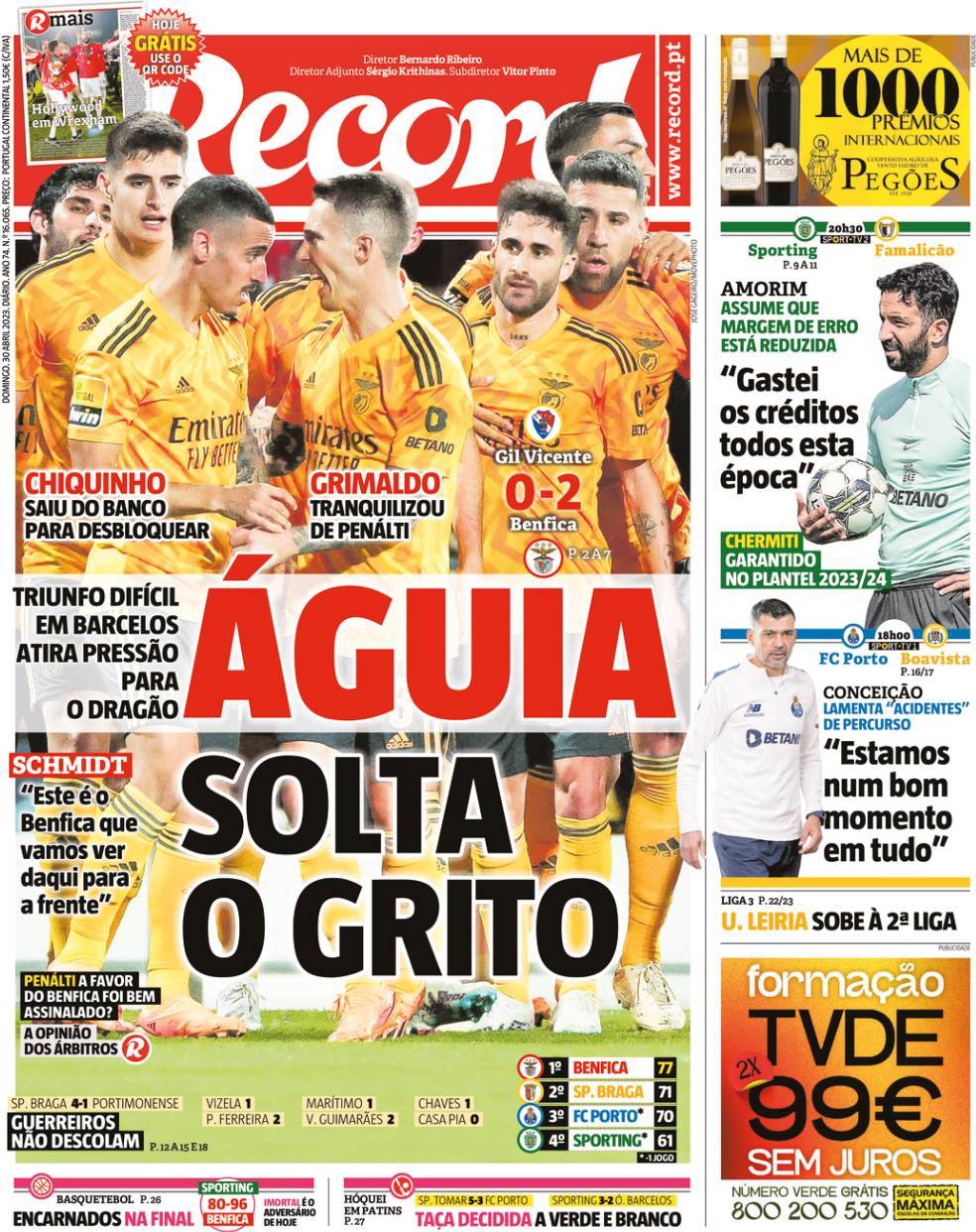 Record: Capa da Edi&ccedil;&atilde;o de domingo, 30 de abril 2023