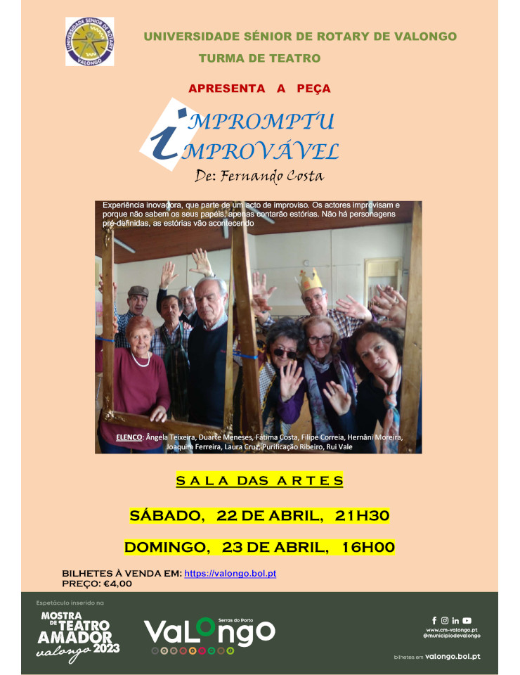 MTA – Impromptu Improv&aacute;vel | Universidade S&eacute;nior Rotary de Valongo