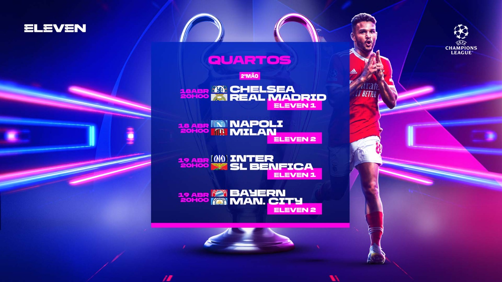 UEFA Champions League: Grandes jogos da 2&ordf; m&atilde;o dos quartos de final arrancam hoje