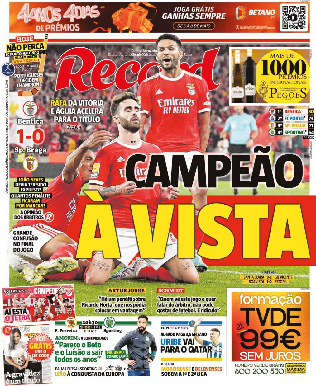 Record: Capa da Edi&ccedil;&atilde;o de domingo, 07 de maio 2023