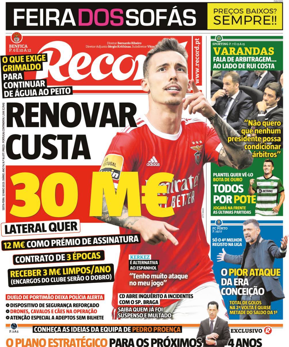 Record: Capa da Edi&ccedil;&atilde;o de sexta-feira, 12 de maio 2023