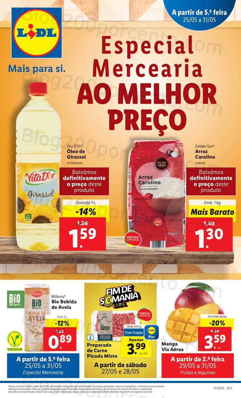 Folheto LIDL Promo&ccedil;&otilde;es de 25 a 31 maio