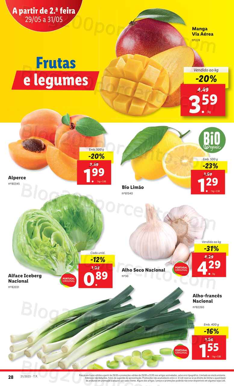 Folheto LIDL Supermercado Promo&ccedil;&otilde;es de 29 a 31 maio