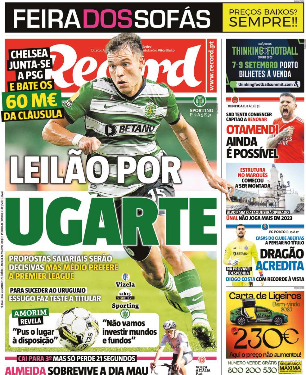 Record: Capa da Edi&ccedil;&atilde;o de sexta-feira, 26 de maio 2023