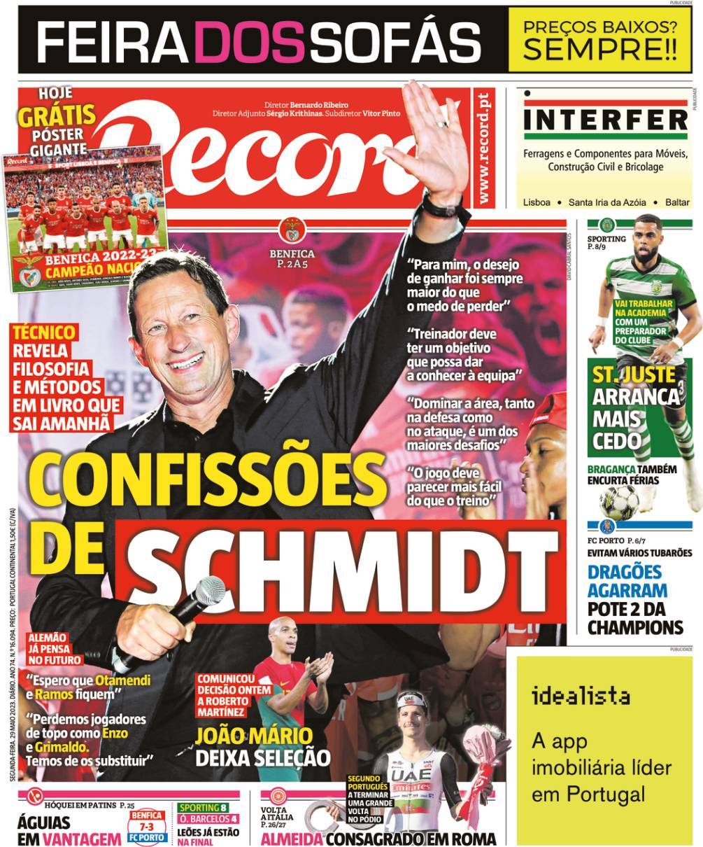 Record: Capa da Edi&ccedil;&atilde;o de segunda-feira, 29 de maio 2023