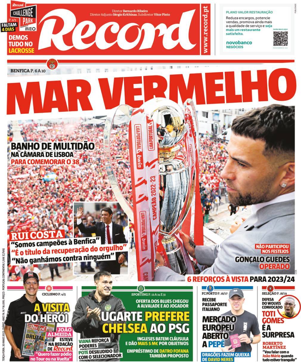 Record,capa record, Record: Capa da Edição de terça-feira, 30 de maio 2023