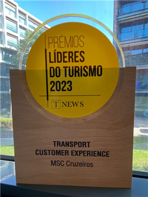 MSC Cruzeiros vence Pr&eacute;mio T News 2023 em Experi&ecirc;ncia do Cliente