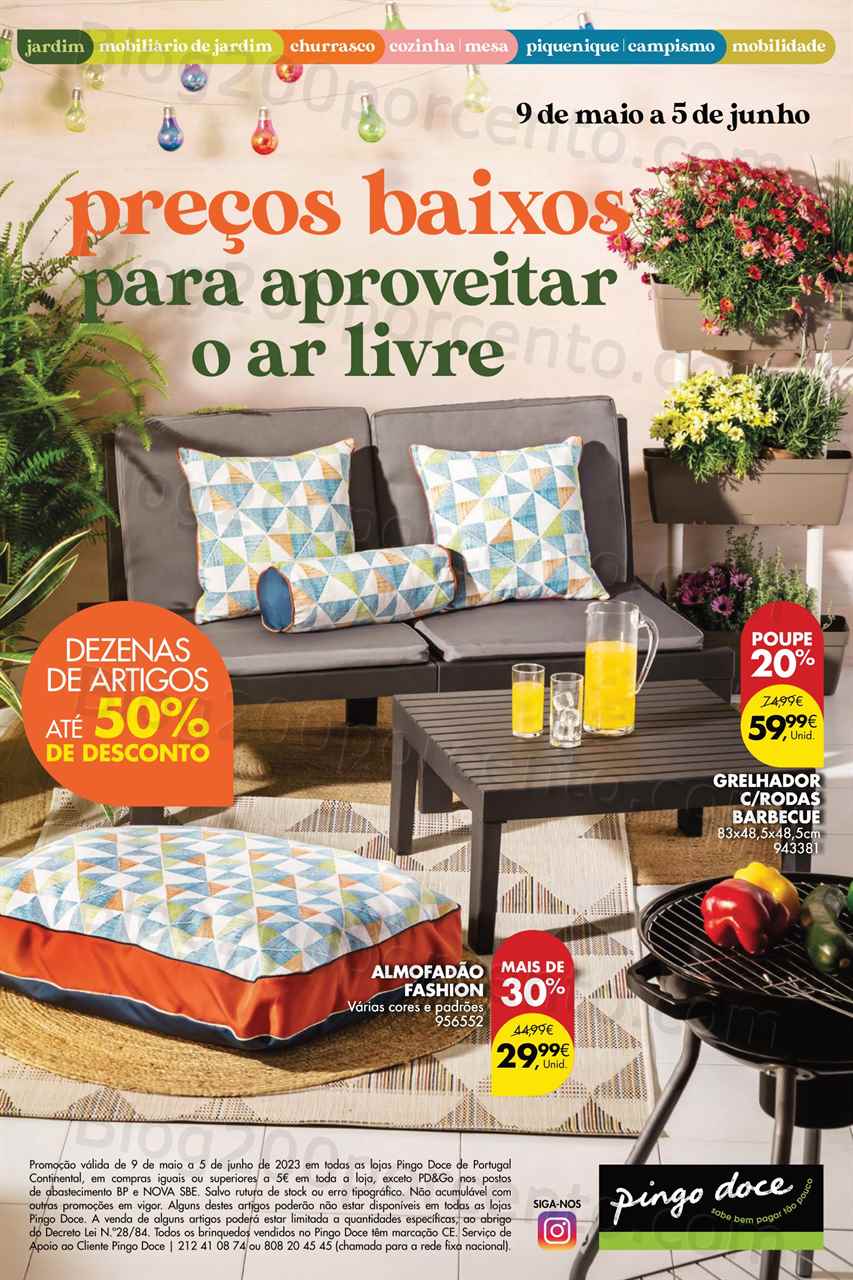 Folheto Pingo Doce Bazar Ar Livre Promo&ccedil;&otilde;es de 9 maio a 5 junho