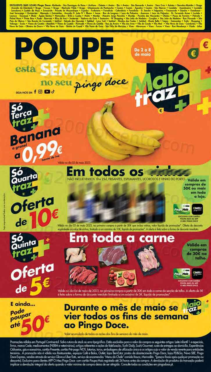 Folheto Pingo Doce Lojas Norte Promo&ccedil;&otilde;es de 2 a 8 maio