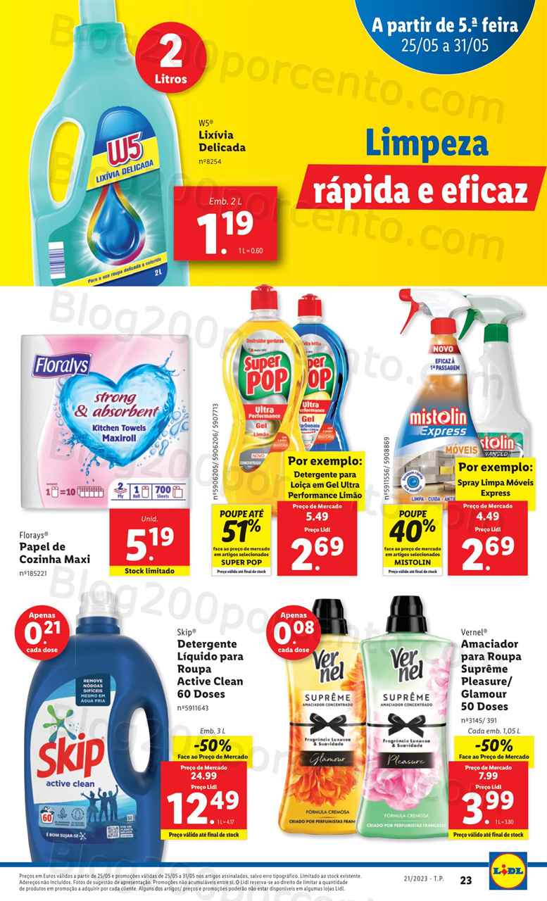 Folheto LIDL Supermercado Promo&ccedil;&otilde;es de 25 a 31 maio