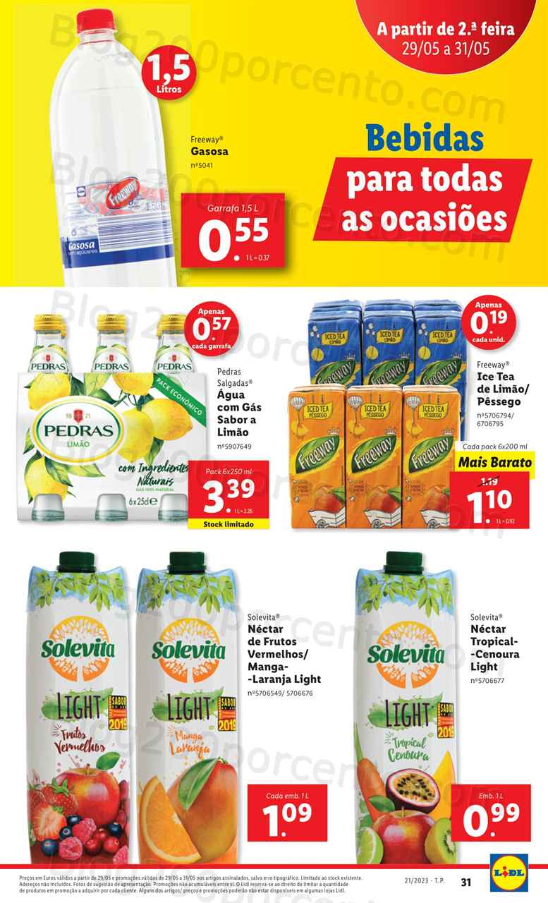 Folheto LIDL Supermercado Promo&ccedil;&otilde;es de 29 a 31 maio