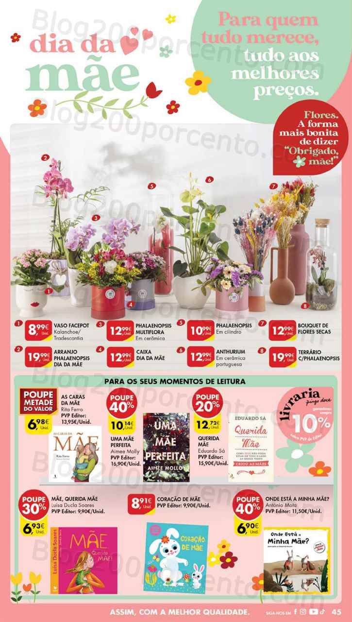 Folheto Pingo Doce Especial Dia da M&atilde;e Promo&ccedil;&otilde;es de 2 a 8 maio