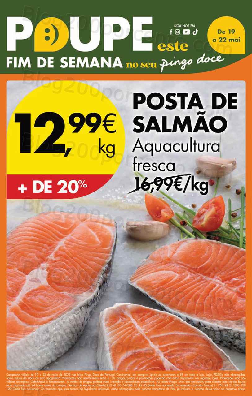 Folheto Pingo Doce Promo&ccedil;&otilde;es Fim de Semana – 19 a 22 maio