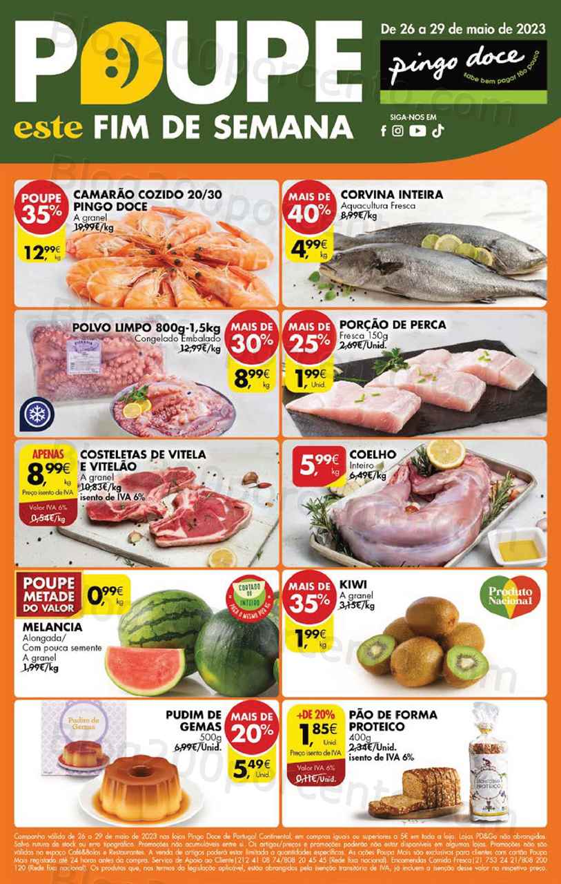 Folheto Pingo Doce Promo&ccedil;&otilde;es Fim de Semana – 26 a 29 maio