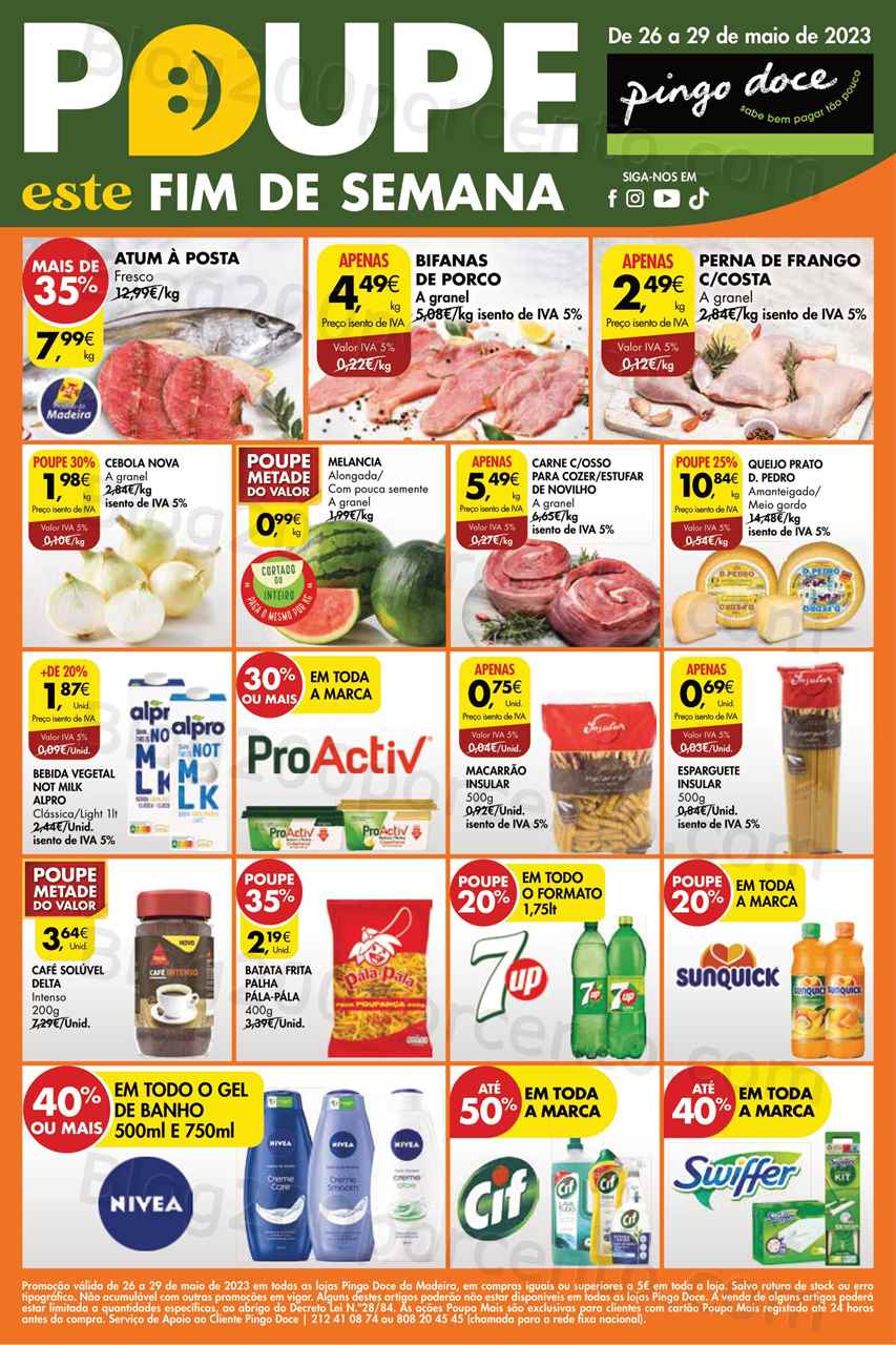 Folheto Pingo Doce Madeira Promo&ccedil;&otilde;es Fim de Semana – 26 a 29 maio