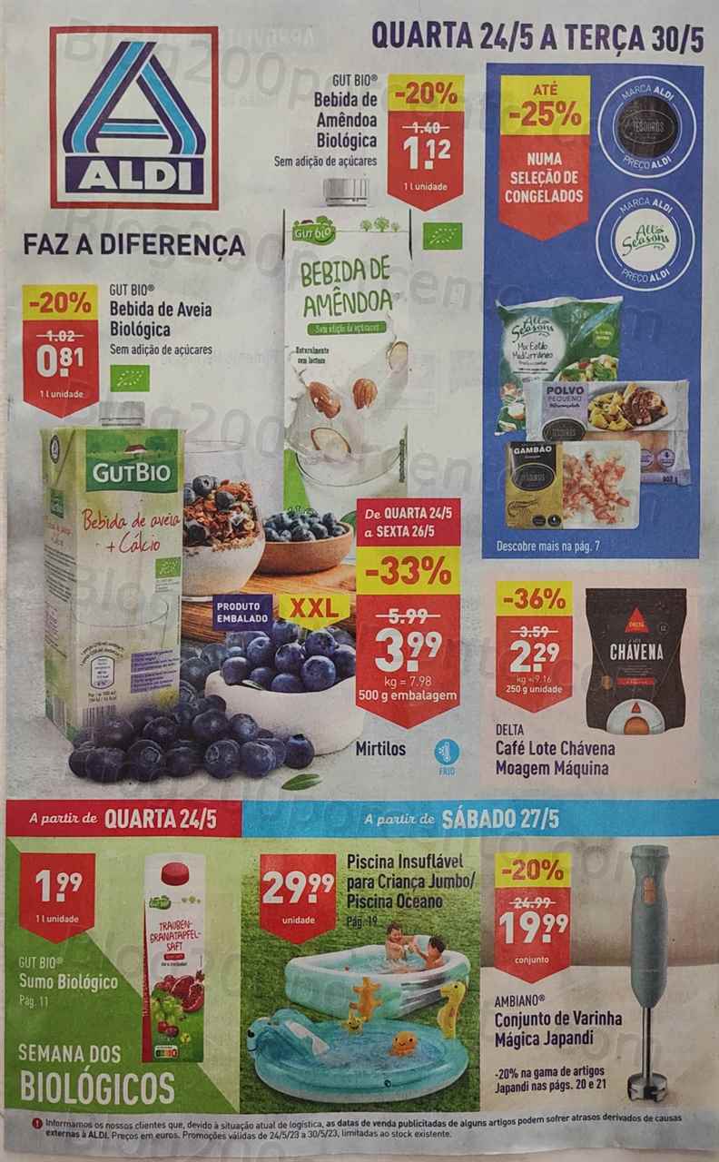 Antevis&atilde;o Folheto ALDI Promo&ccedil;&otilde;es de 24 a 30 maio