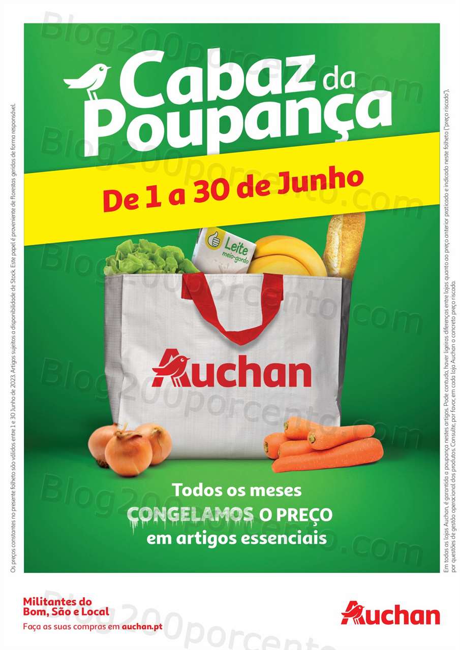 Antevis&atilde;o Folheto AUCHAN Cabaz da Poupan&ccedil;a Promo&ccedil;&otilde;es de 1 a 30 junho