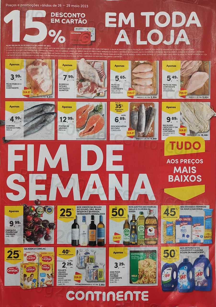 Folheto CONTINENTE Promo&ccedil;&otilde;es Fim de Semana – 26 a 29 maio