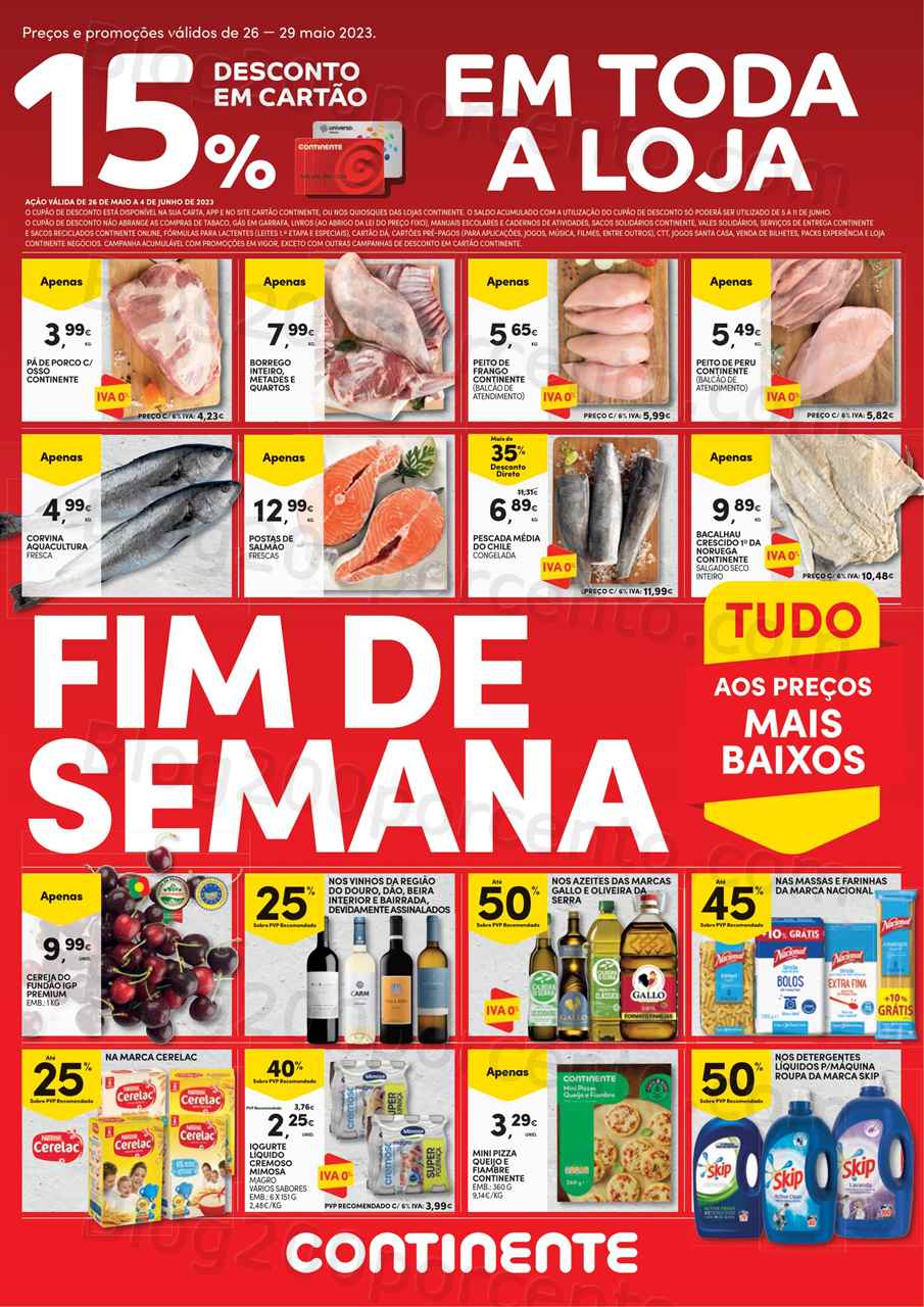 Folheto CONTINENTE Promo&ccedil;&otilde;es Fim de Semana – 26 a 29 maio