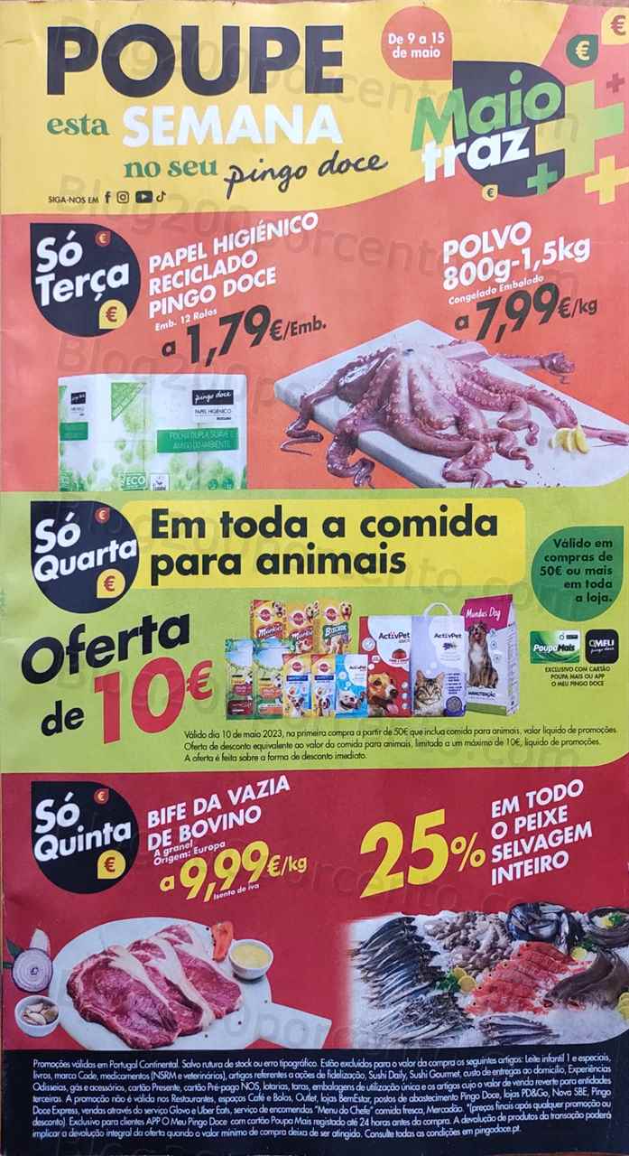 Folheto Pingo Doce Promo&ccedil;&otilde;es de 9 a 15 maio