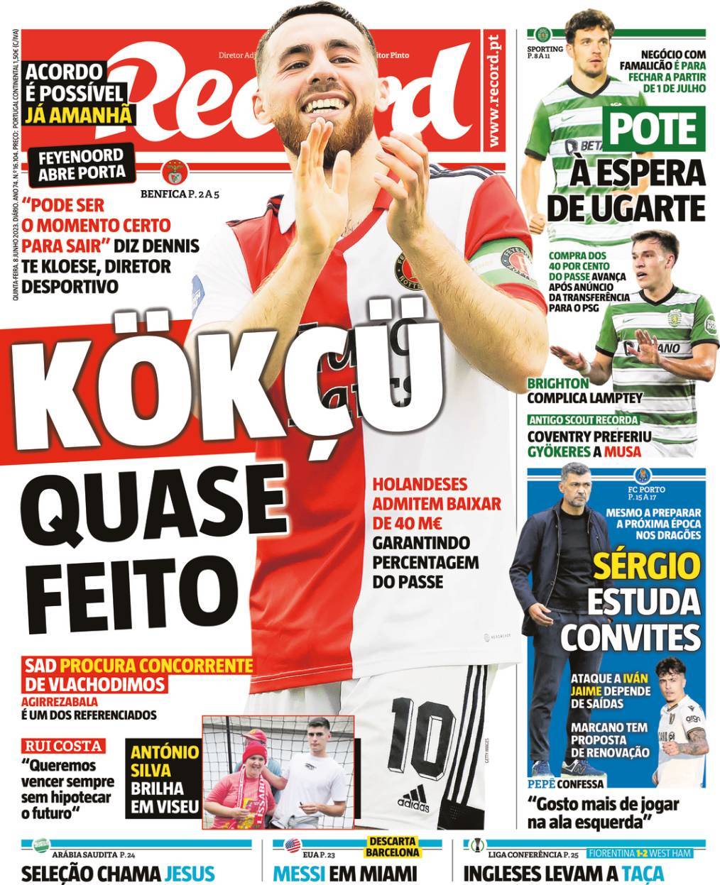 Record: Capa da Edi&ccedil;&atilde;o de quinta-feira, 08 de junho 2023