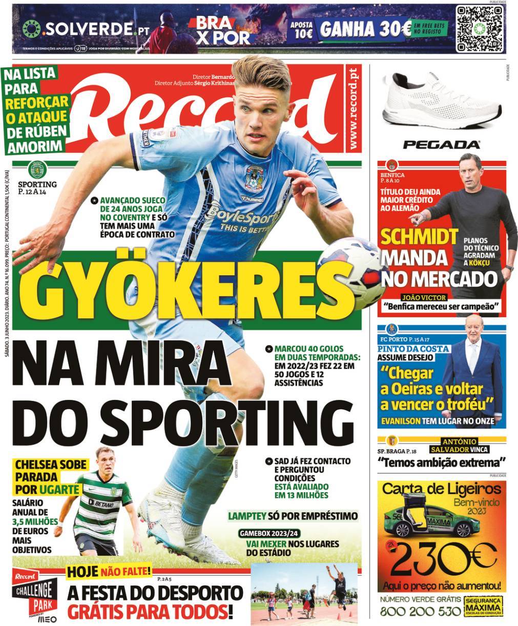 Record: Capa da Edi&ccedil;&atilde;o de s&aacute;bado, 03 de junho 2023