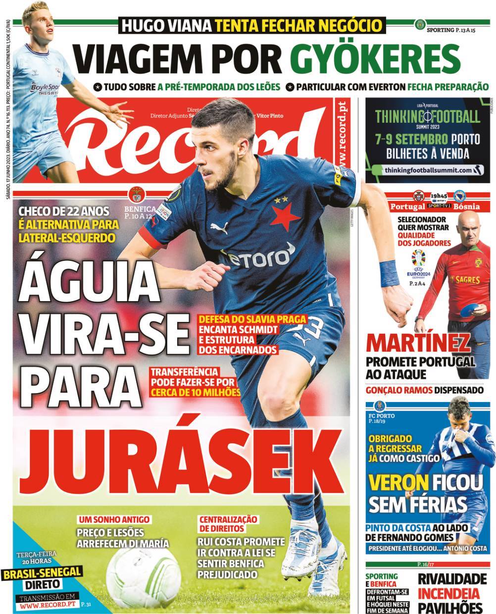 Record: Capa da Edi&ccedil;&atilde;o de s&aacute;bado, 17 de junho 2023