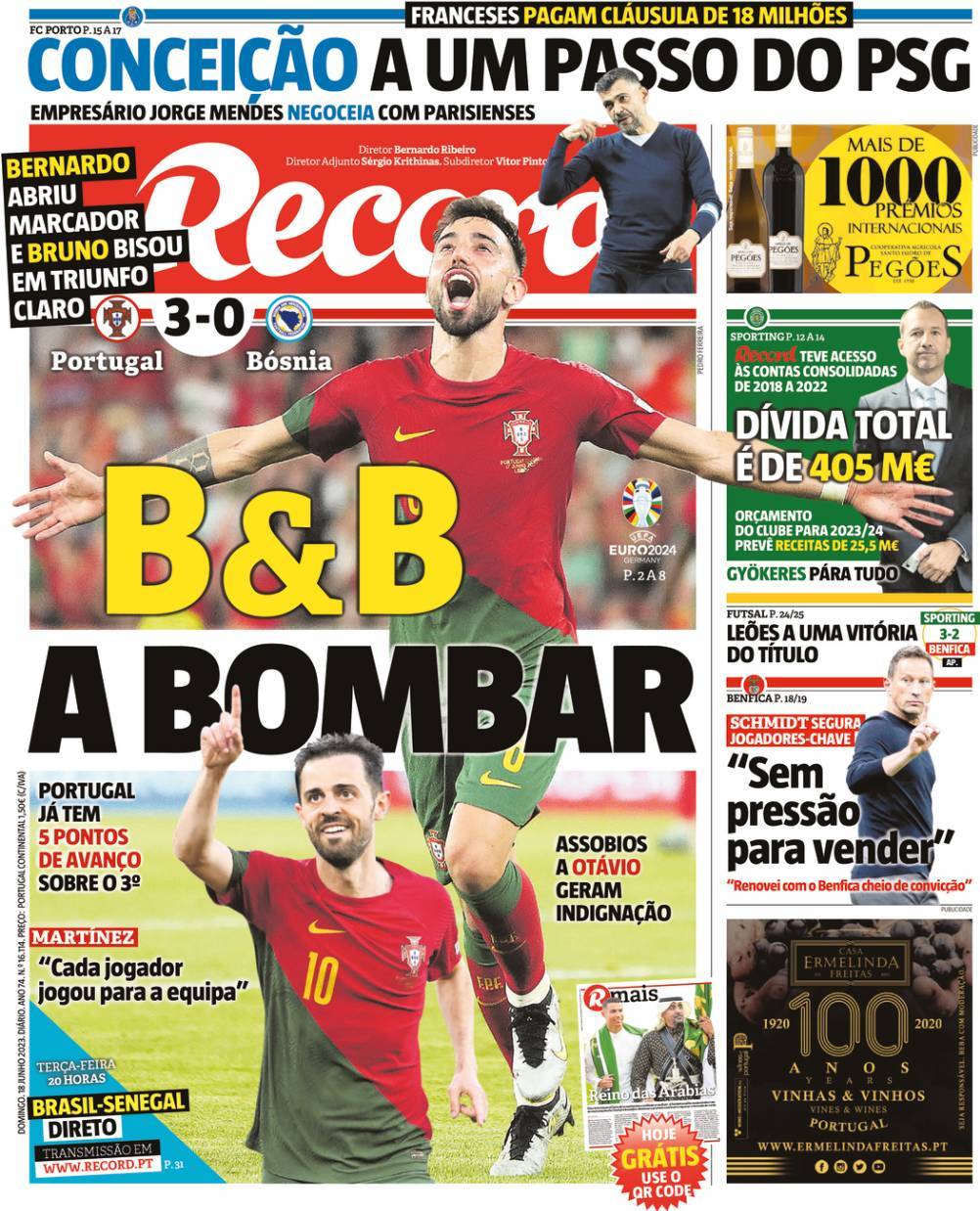 Record: Capa da Edi&ccedil;&atilde;o de domingo, 18 de junho 2023